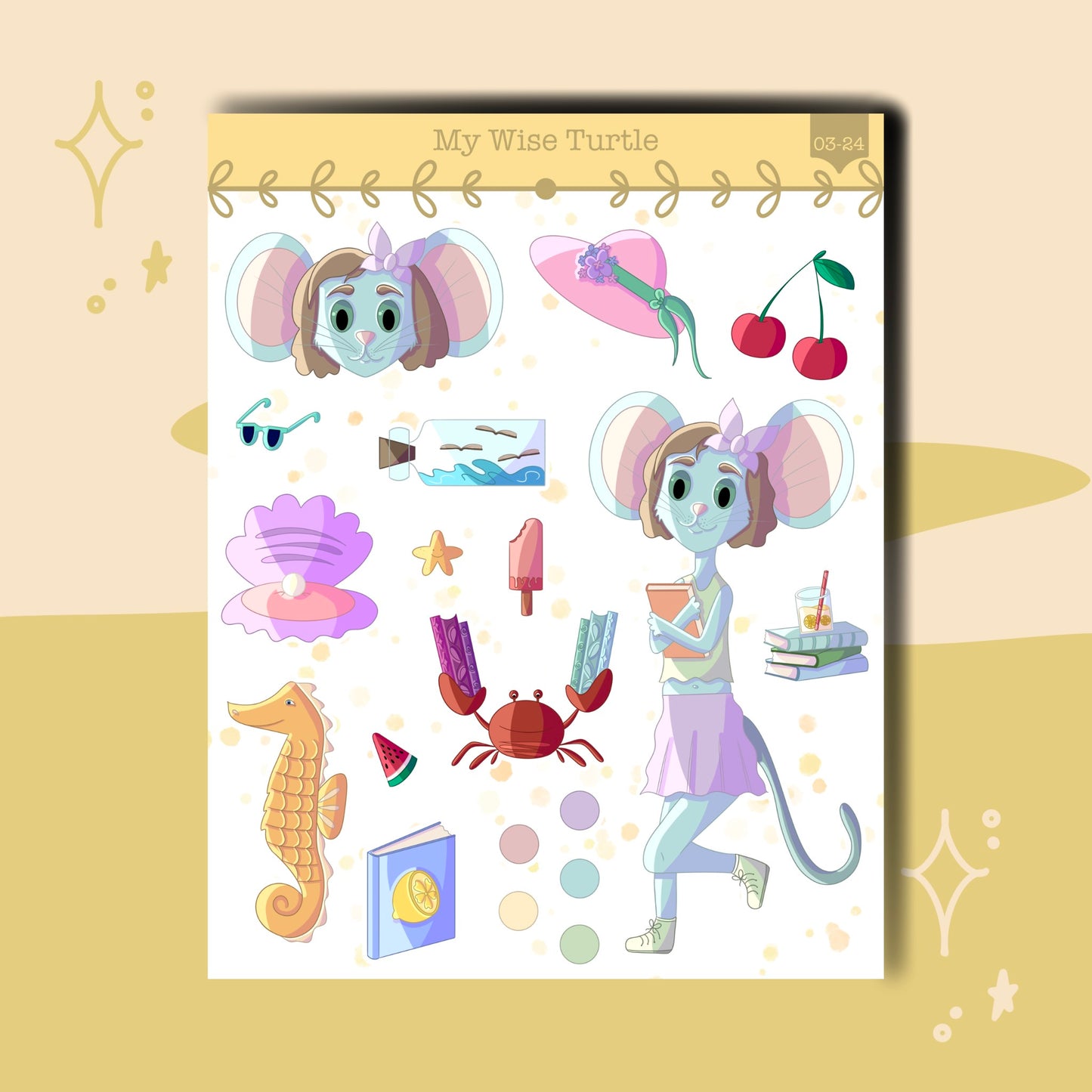 Summer Sticker Sheet - My Wise Turtle