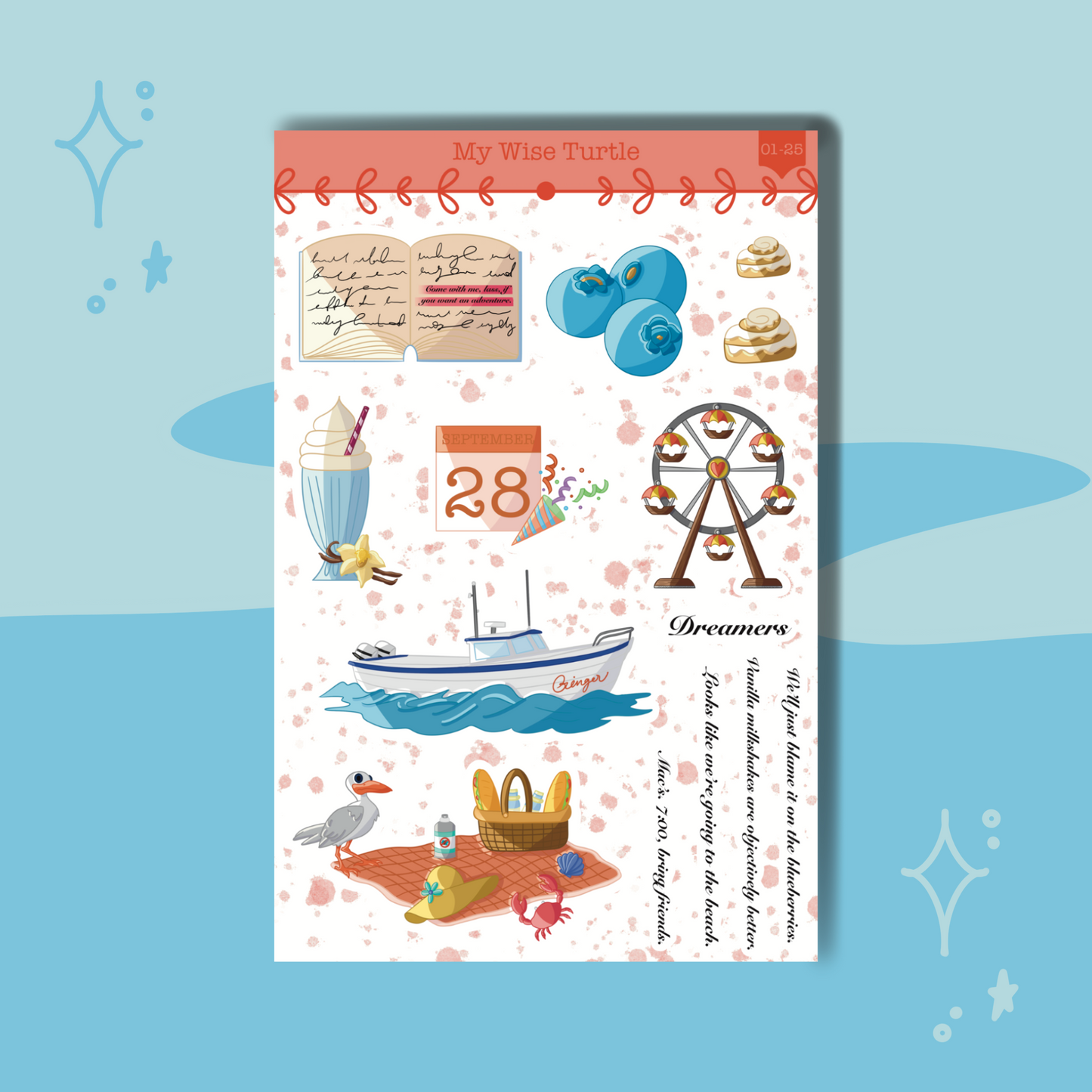 The Cinnamon Trail Sticker Sheet - My Wise Turtle