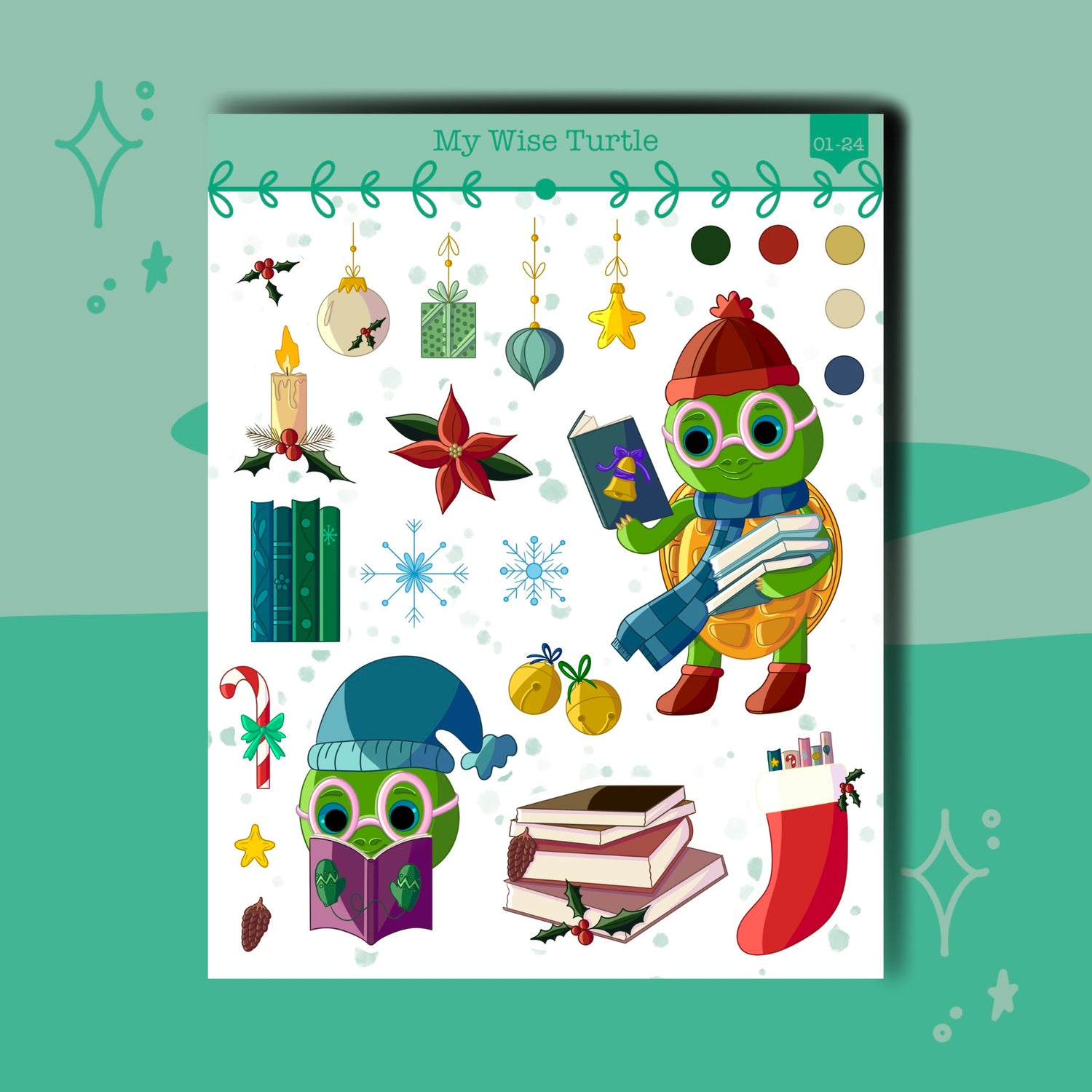 Winter Sticker Sheet - My Wise Turtle 