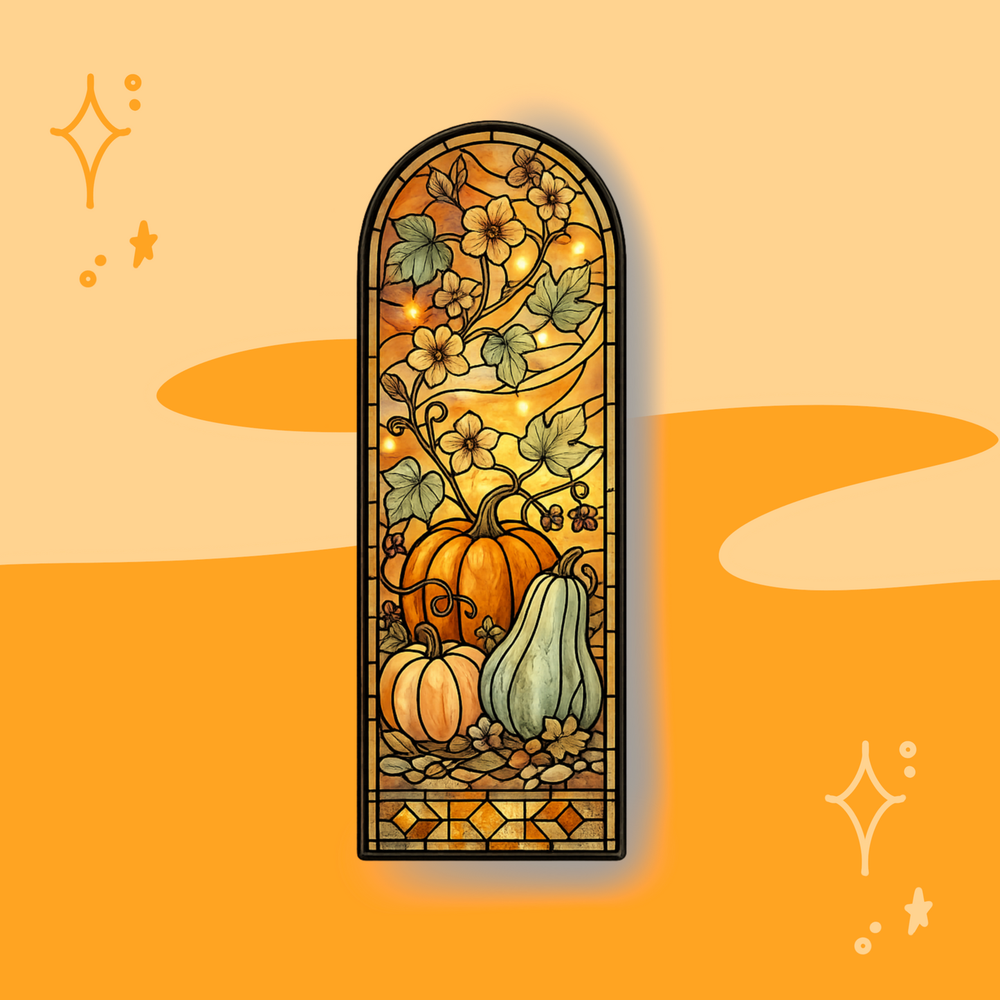 Autumn Harvest Stained Glass Bookmark