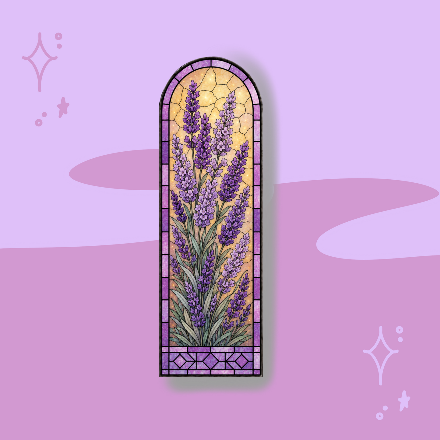 Sunset Lavender Stained Glass Bookmark