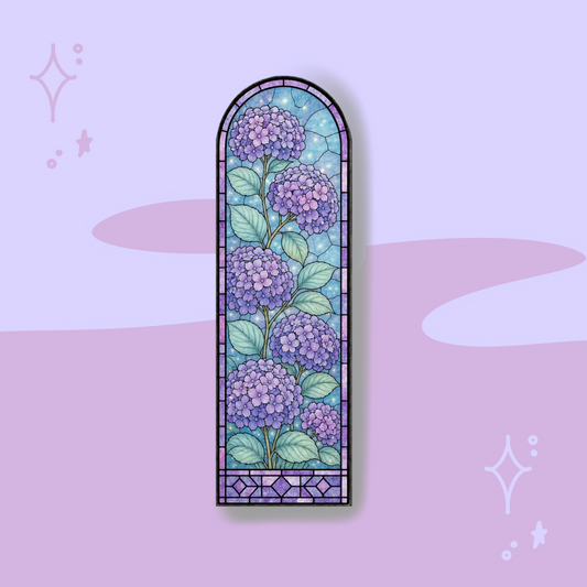 Hydrangea Stained Glass Bookmark - My Wise Turtle 