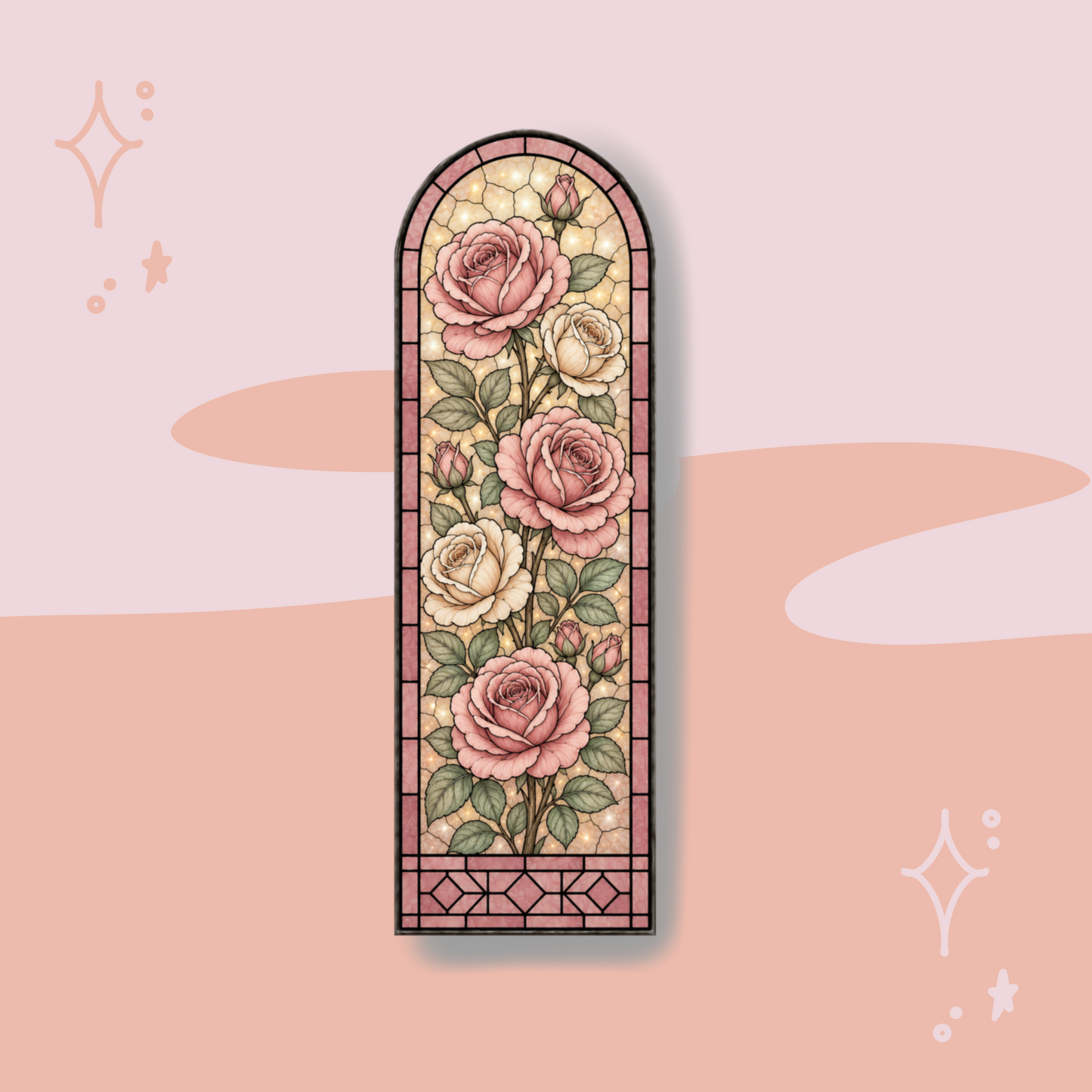 Enchanted Rose Stained Glass Bookmark