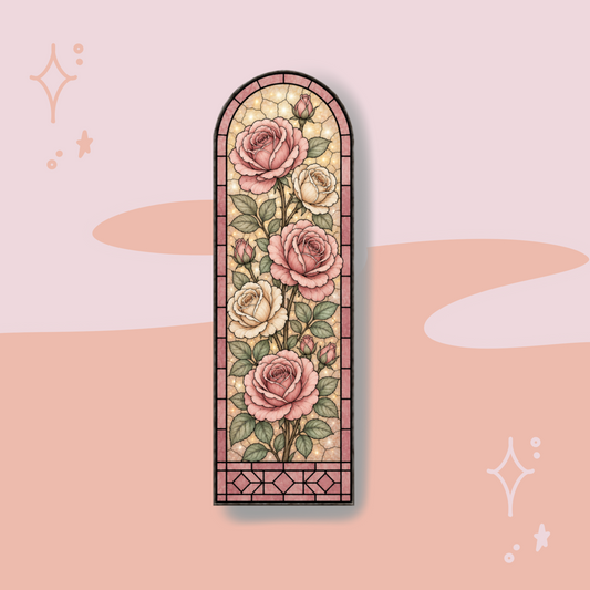 Enchanted Rose Stained Glass Bookmark - My Wise Turtle 