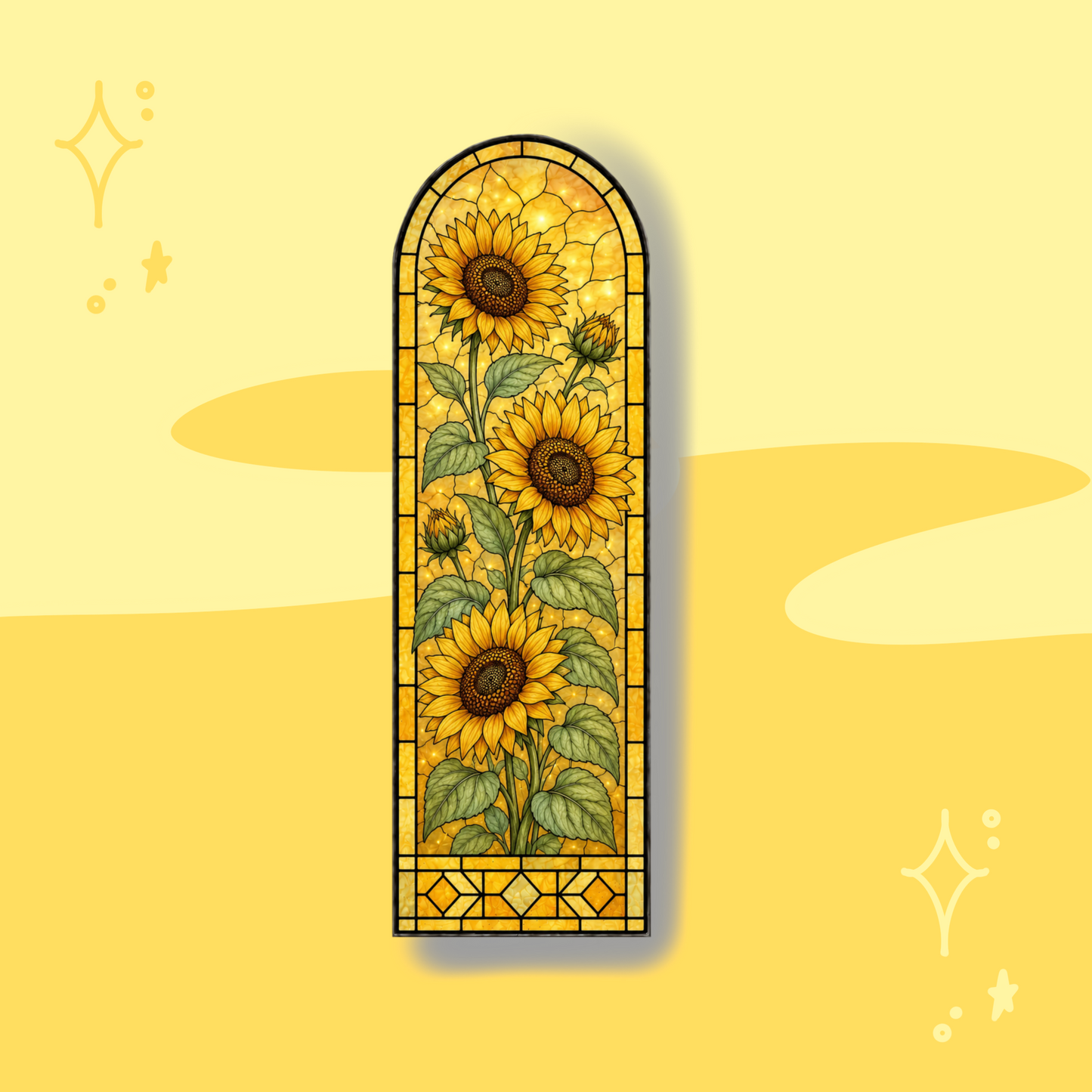 Sunflower Stained Glass Bookmark