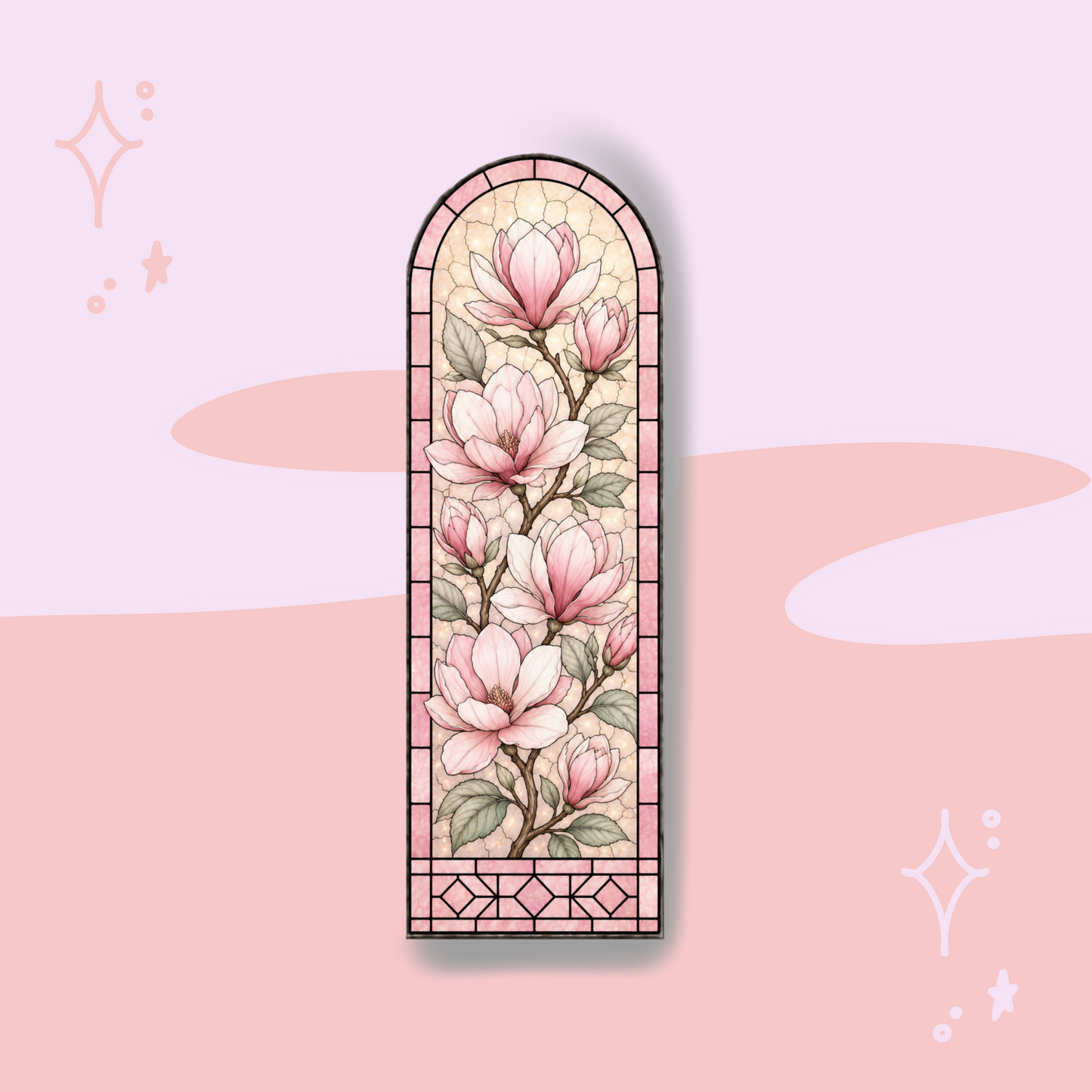 Magnolia Blossom Stained Glass Bookmark