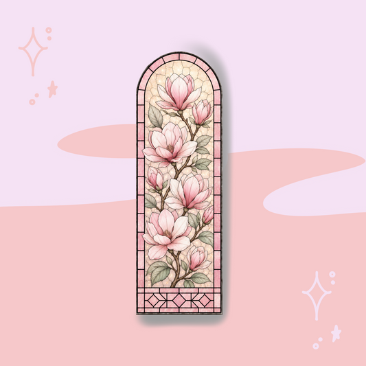 Magnolia Blossom Stained Glass Bookmark - My Wise Turtle 