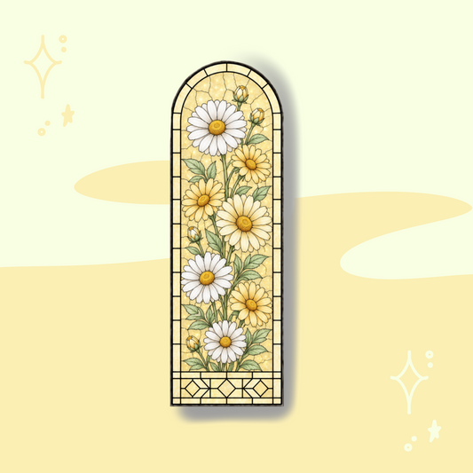 Fresh Daisy Meadow Stained Glass Bookmark - My Wise Turtle 