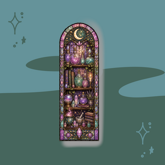 Potion Master's Library Stained Glass Bookmark - My Wise Turtle 