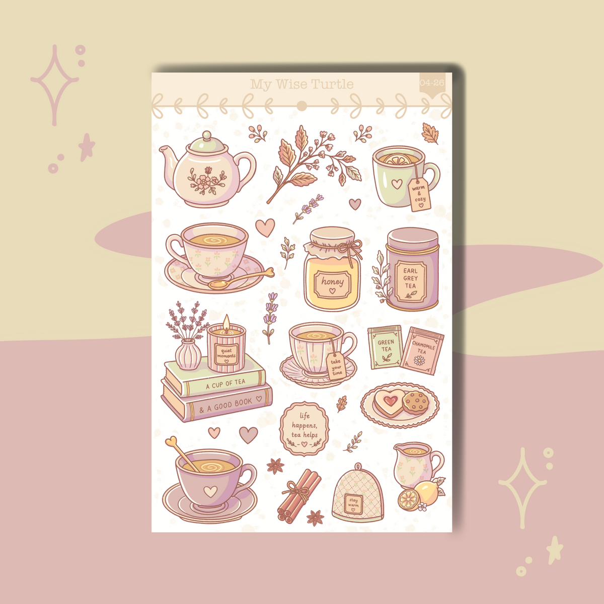 Sips Of Autumn Sticker Sheet - My Wise Turtle 