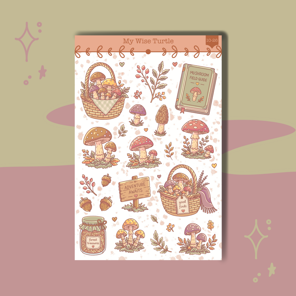 Mushroom Season Sticker Sheet - My Wise Turtle 