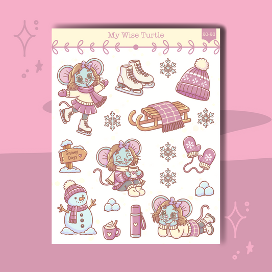 Winter Whimsy Sticker Sheet - My Wise Turtle 
