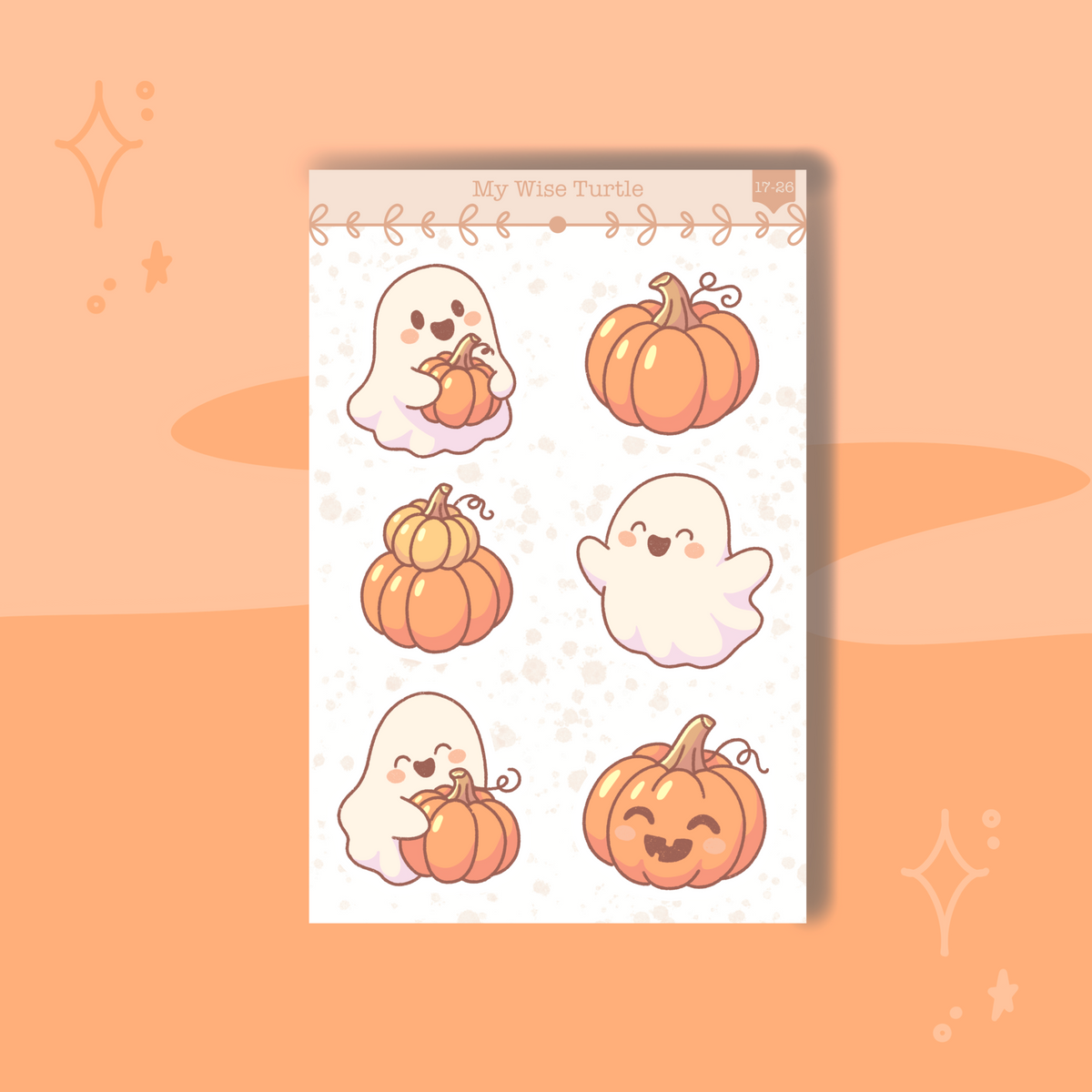Pumpkin Boos Mini Sticker Sheet - My Wise Turtle 