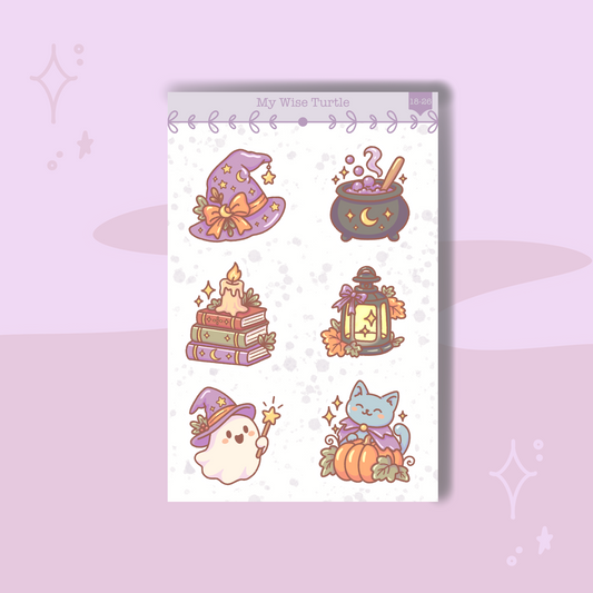 Witchy Whimsy Mini Sticker Sheet - My Wise Turtle 