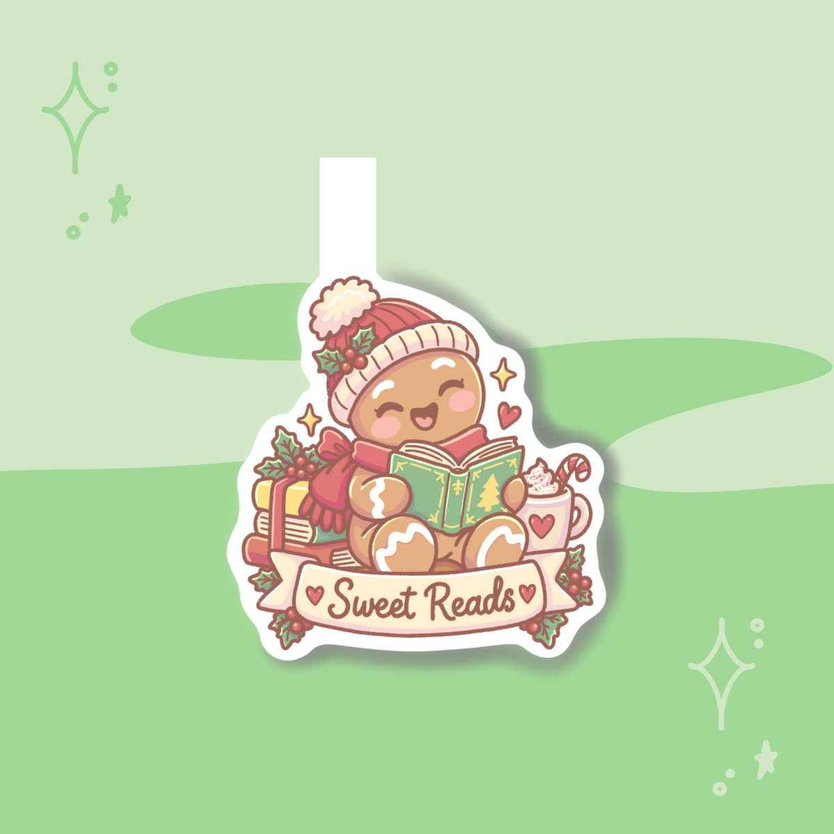 Gingerbread Reader Magnetic Bookmark - My Wise Turtle 