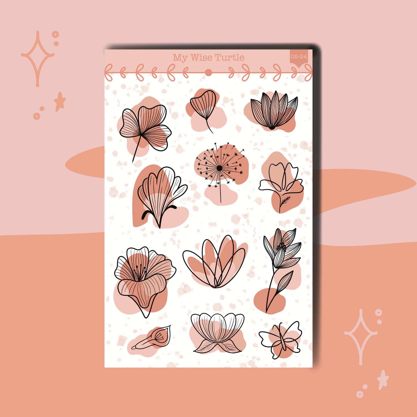 Blossoms on Blush Sticker Sheet