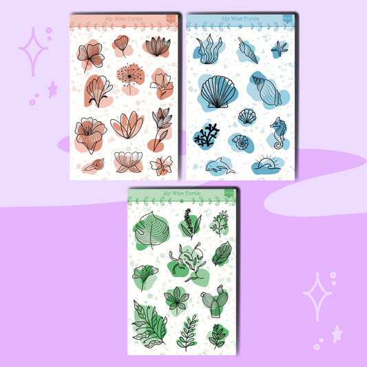 Nature's Palette Sticker Sheets Bundle