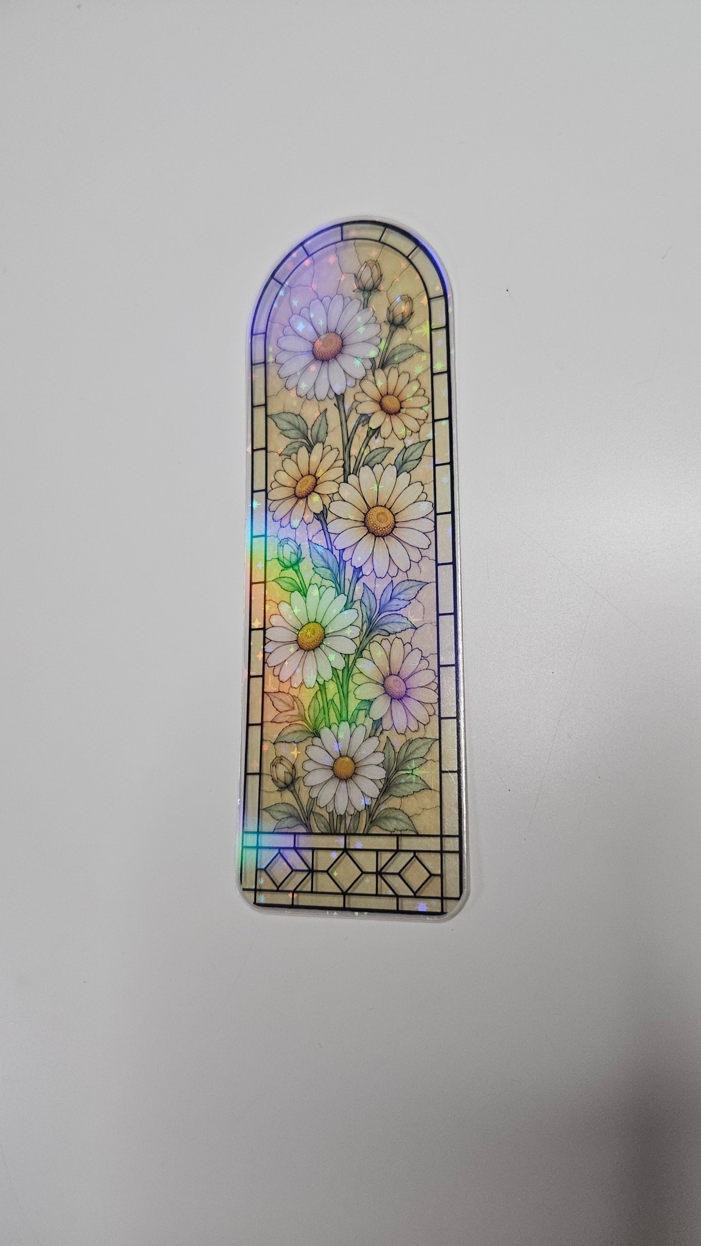 Fresh Daisy Meadow Stained Glass Bookmark