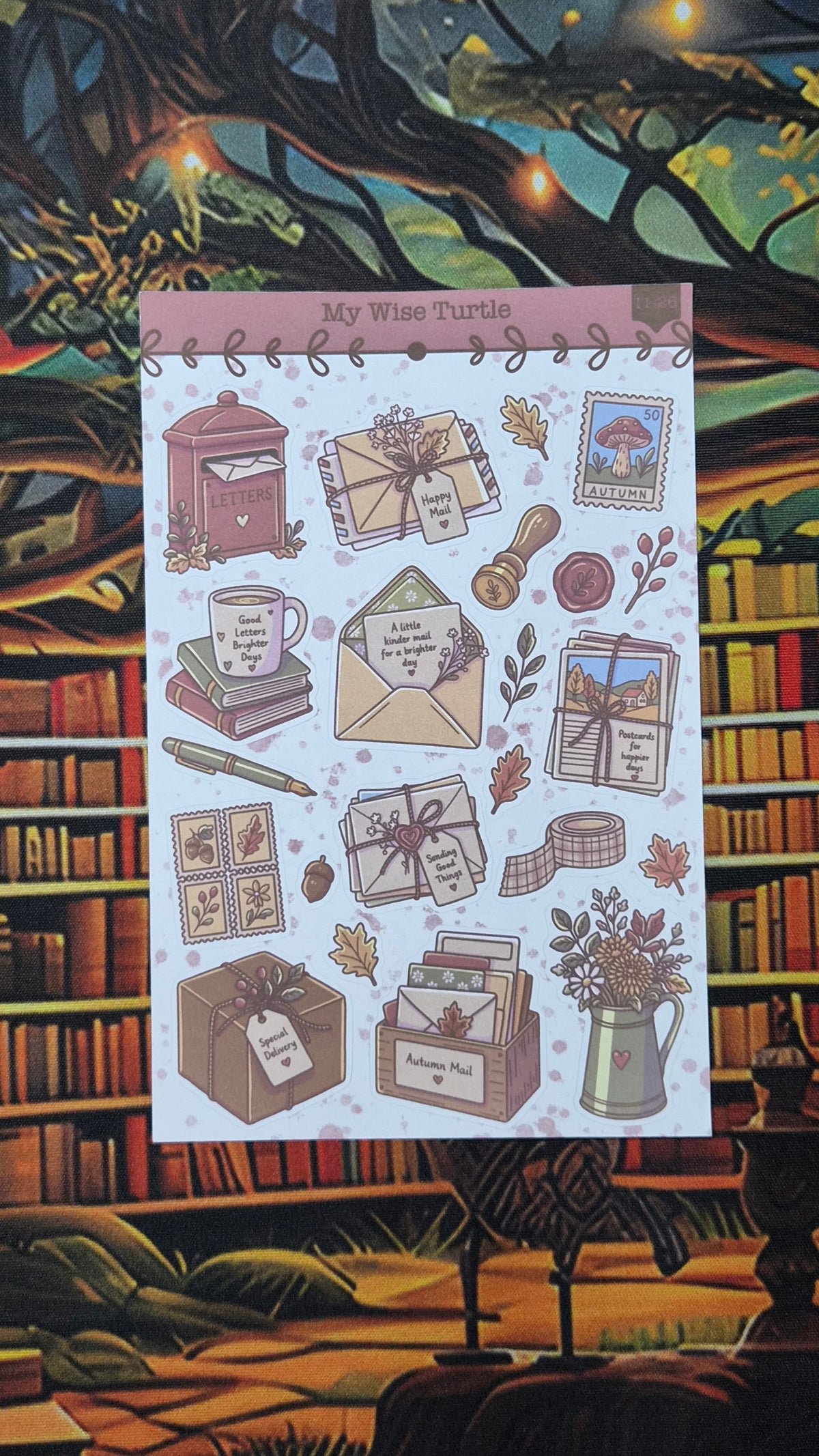 Autumn Mail Sticker Sheet - My Wise Turtle 