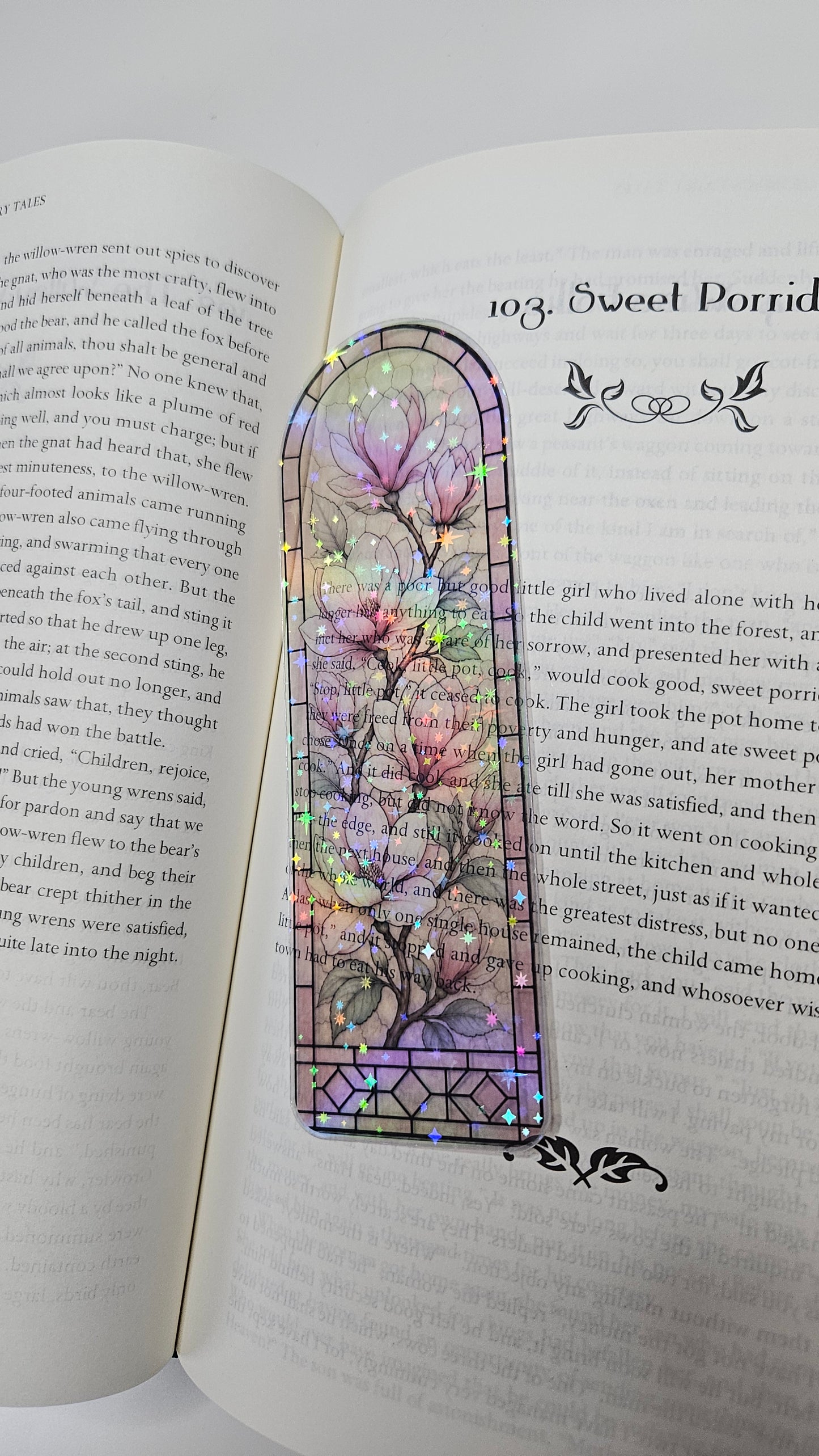 Magnolia Blossom Stained Glass Bookmark