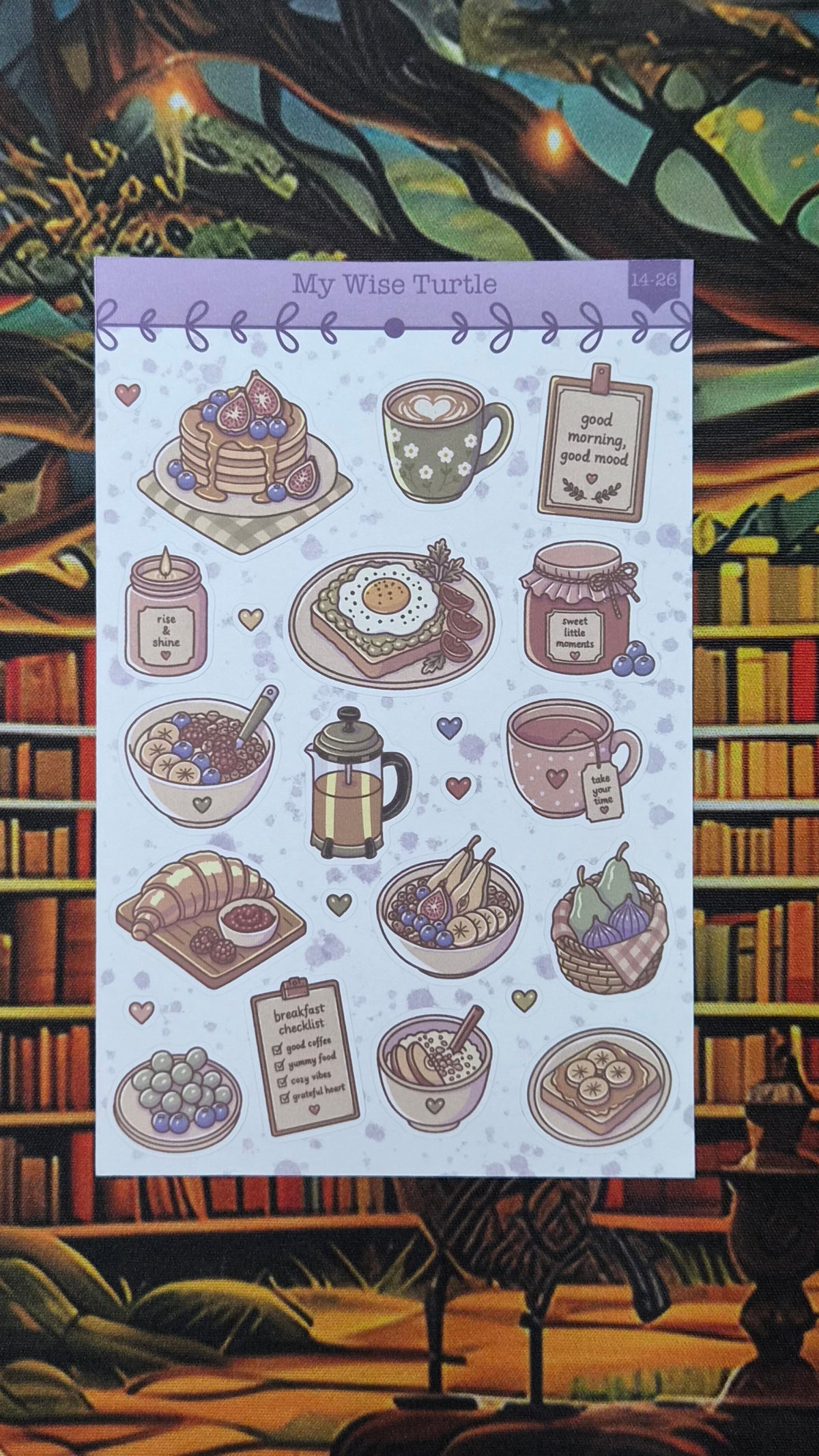 Breakfast Bliss Sticker Sheet - My Wise Turtle 