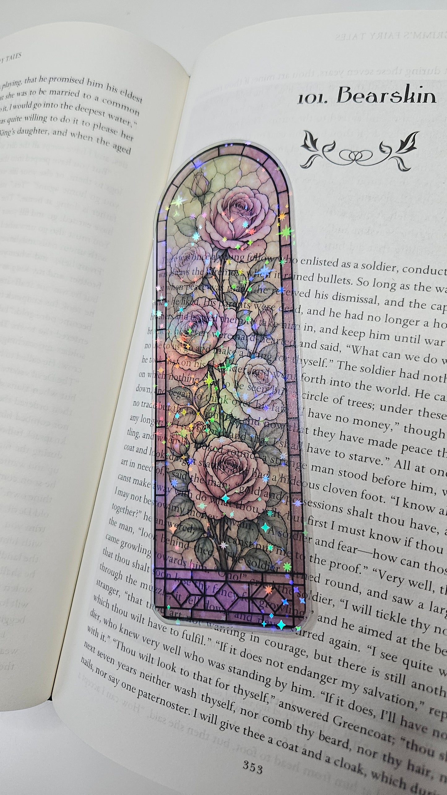 Enchanted Rose Stained Glass Bookmark