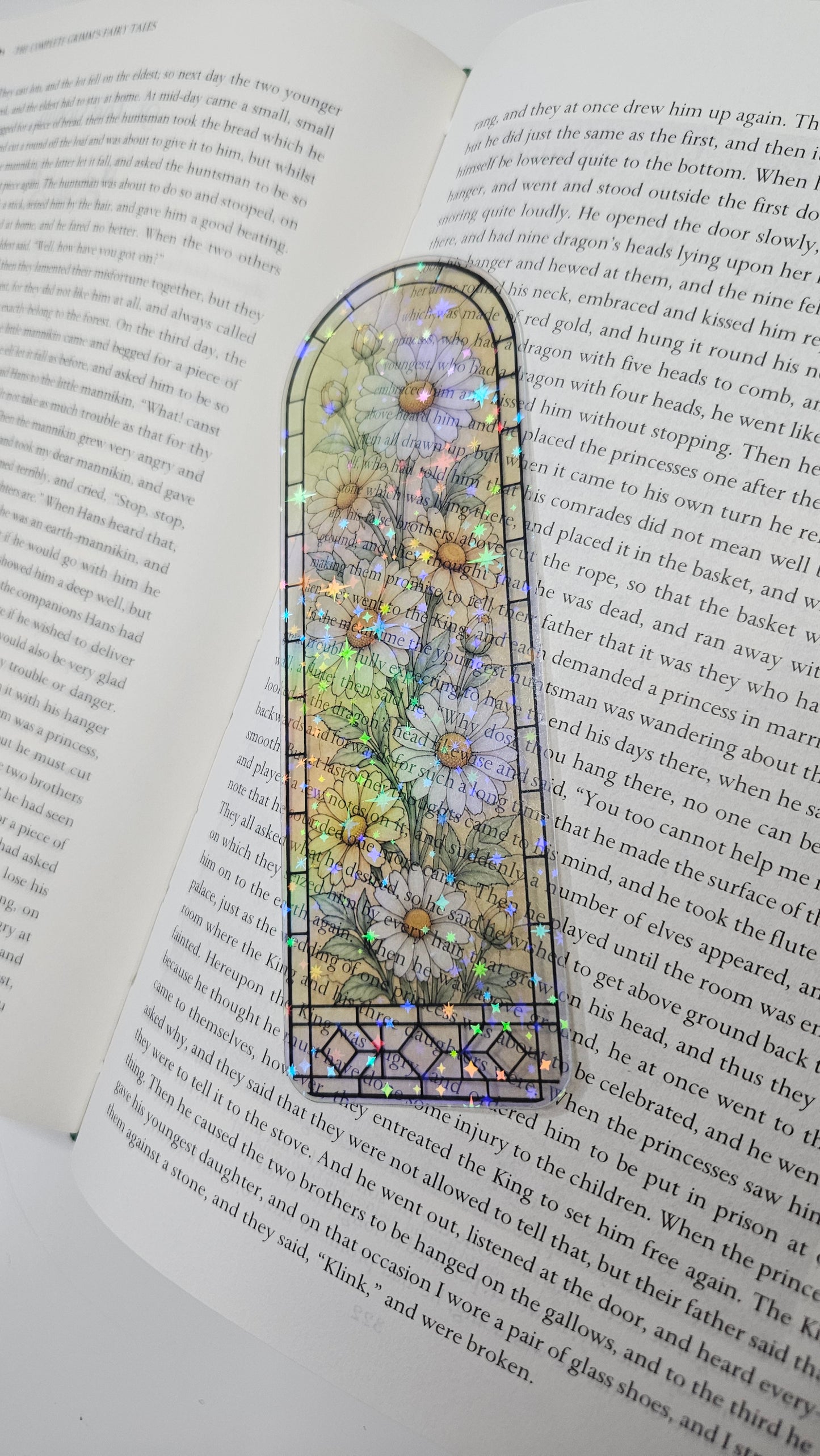 Fresh Daisy Meadow Stained Glass Bookmark
