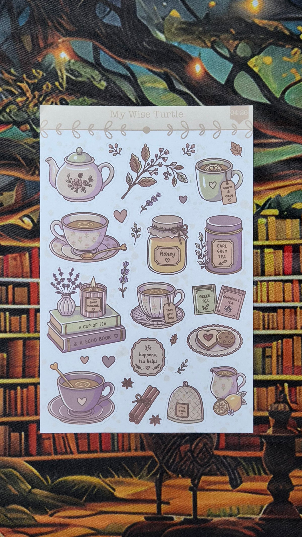 Sips Of Autumn Sticker Sheet - My Wise Turtle 
