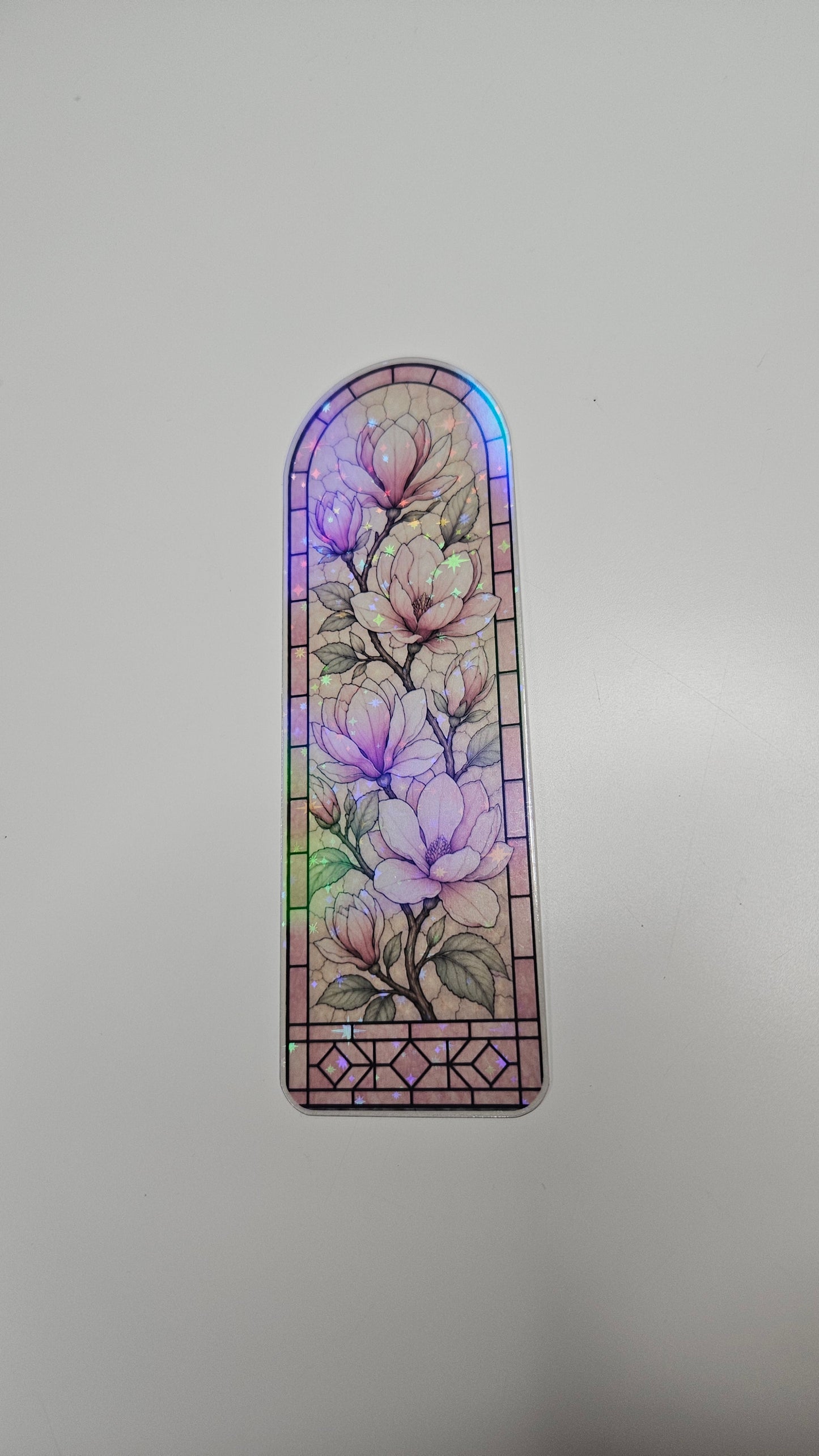 Magnolia Blossom Stained Glass Bookmark
