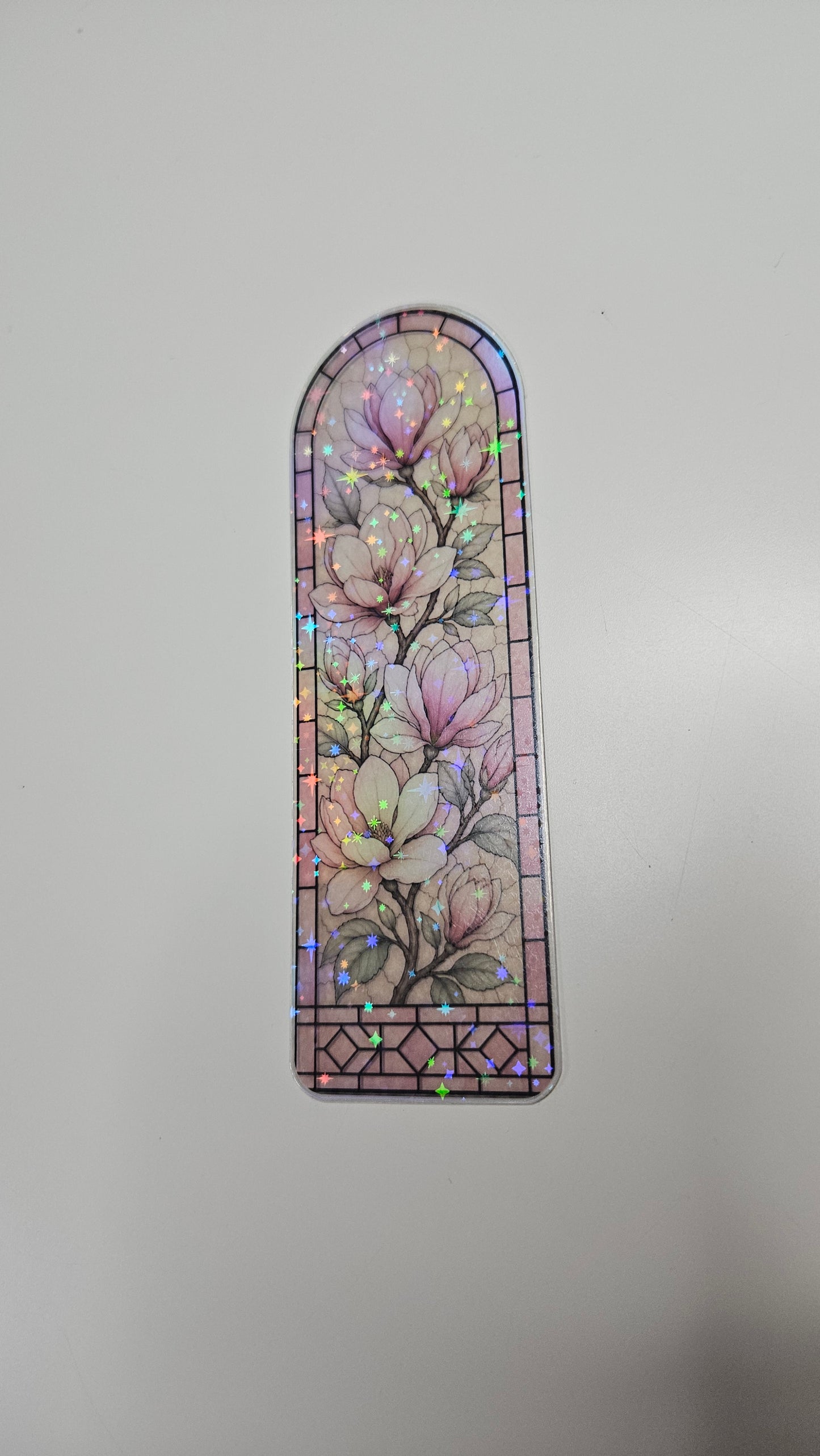 Magnolia Blossom Stained Glass Bookmark