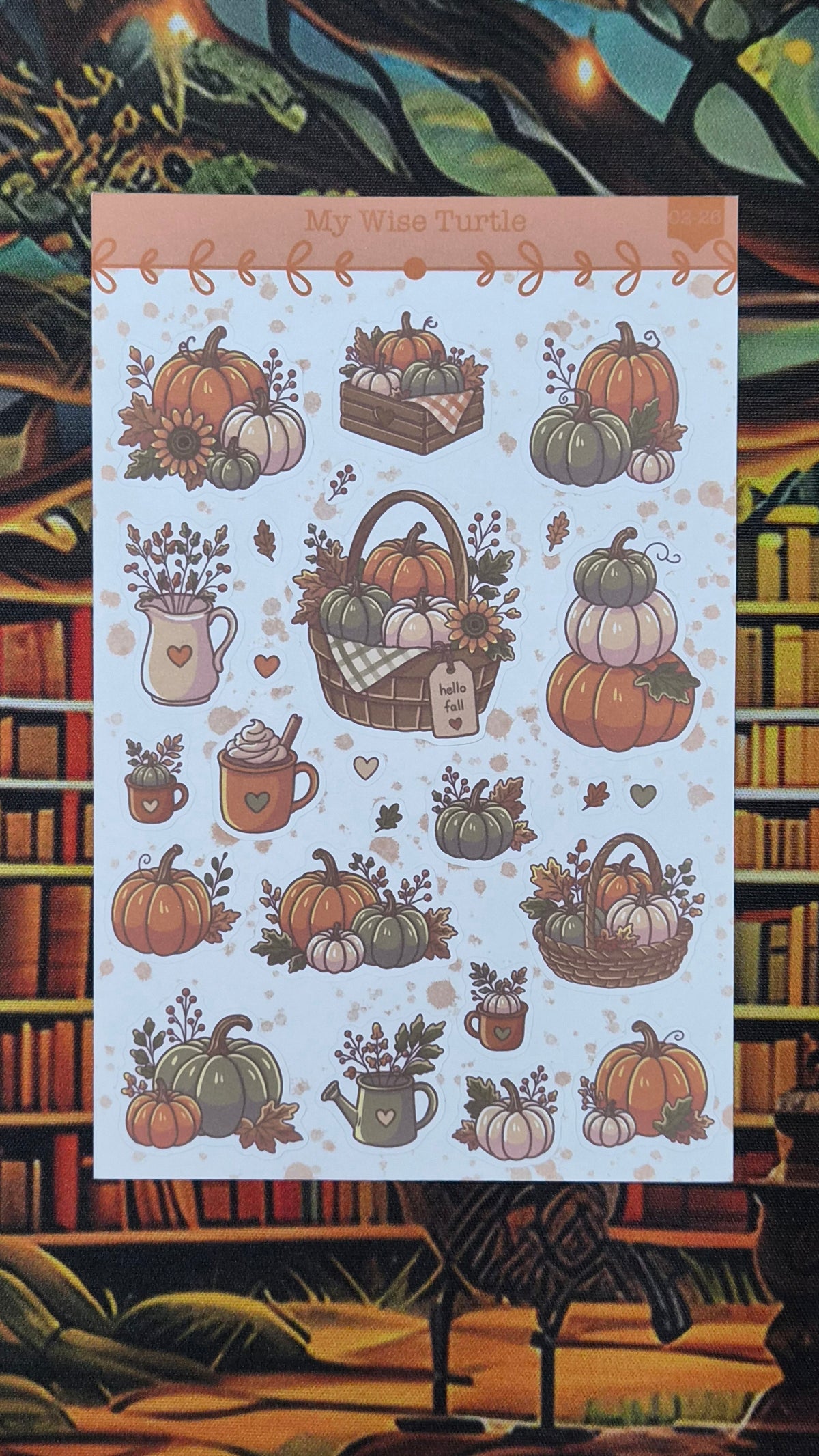 Perfectly Pumpkin Sticker Sheet - My Wise Turtle 