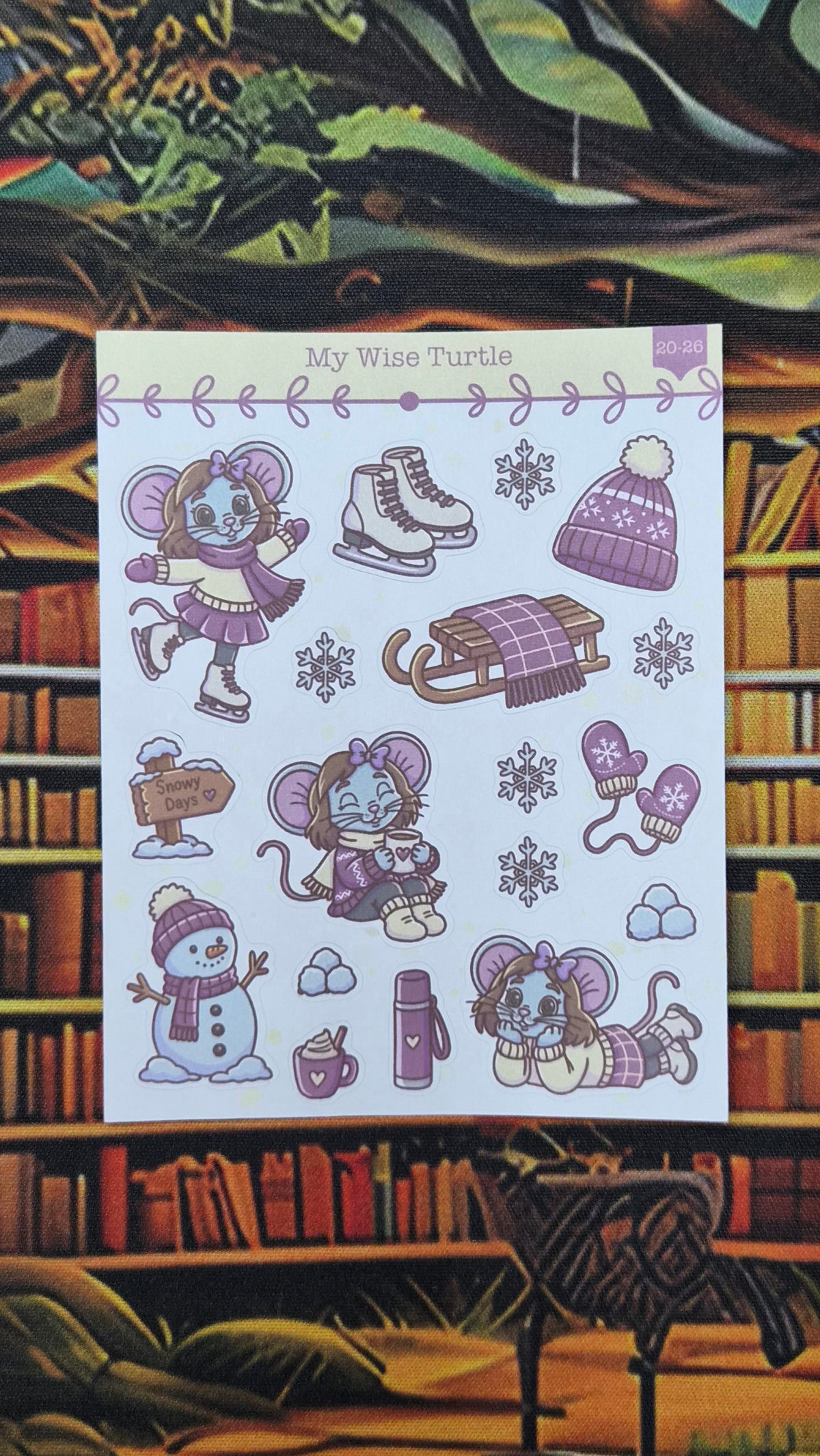 Winter Whimsy Sticker Sheet - My Wise Turtle 