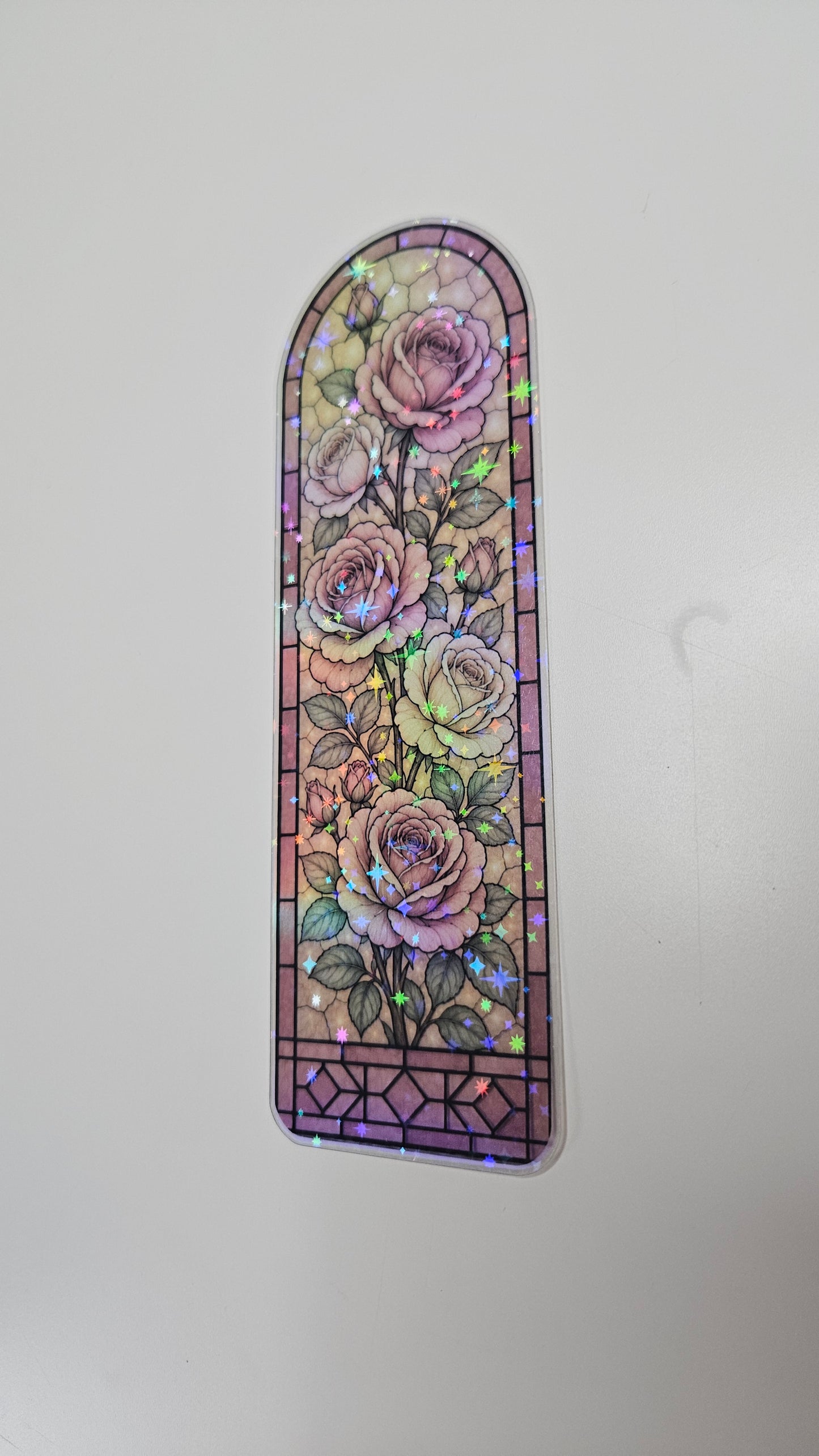 Enchanted Rose Stained Glass Bookmark