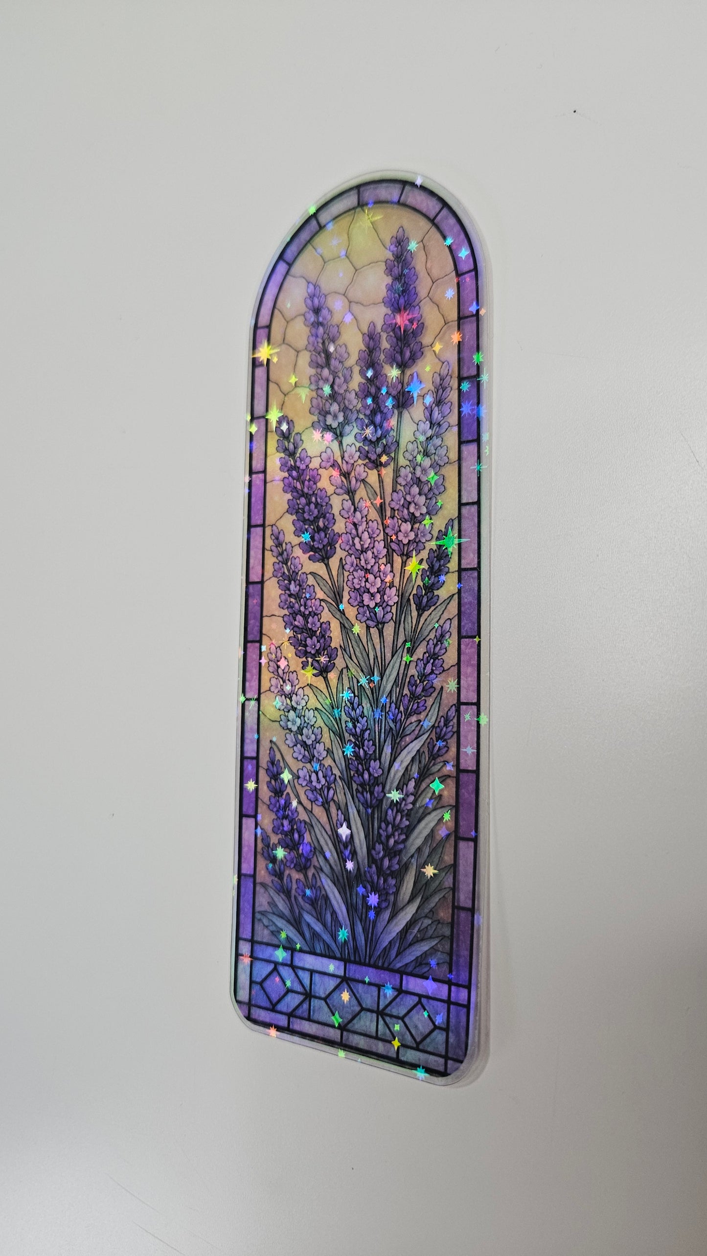 Sunset Lavender Stained Glass Bookmark