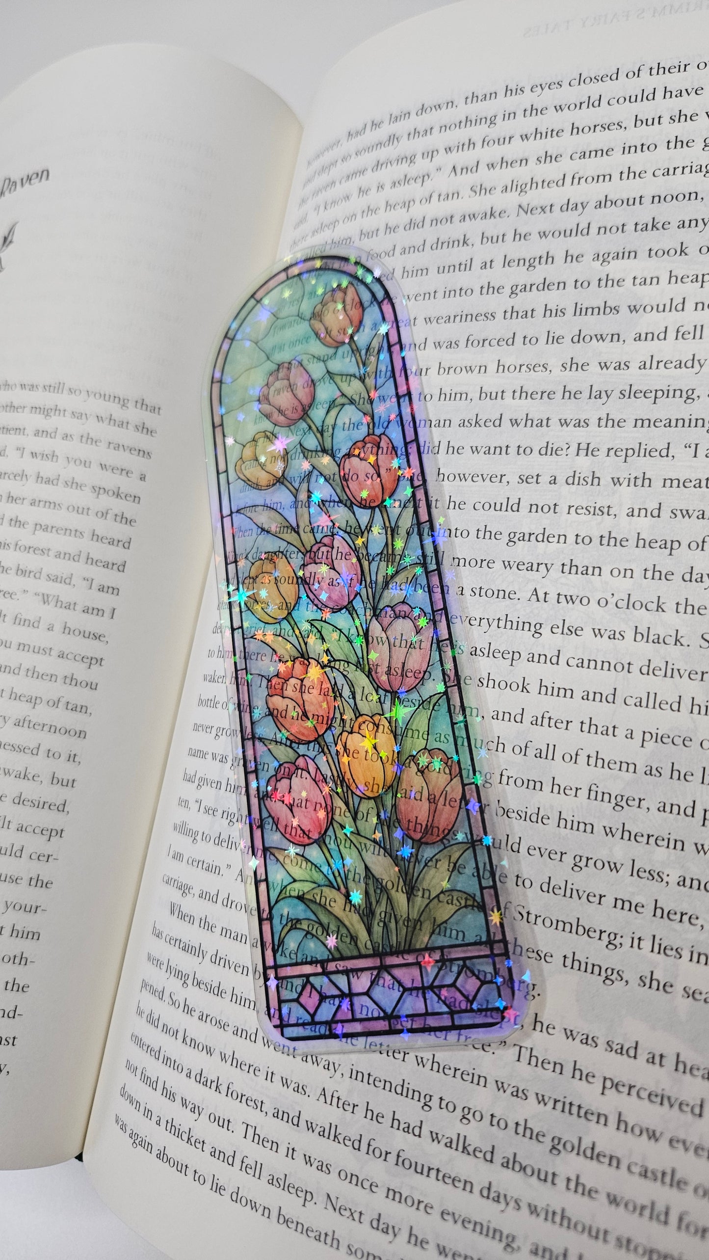 Pastel Petals Tulip Stained Glass Bookmark