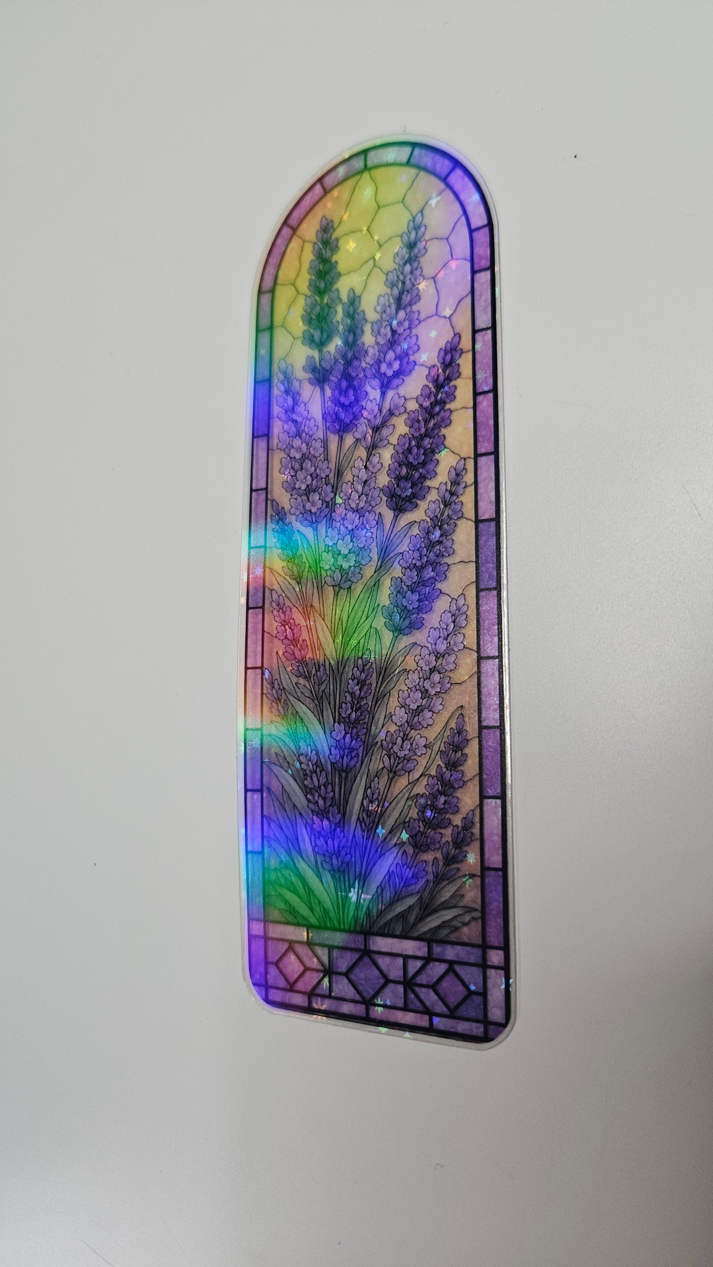 Sunset Lavender Stained Glass Bookmark